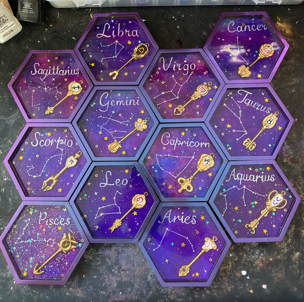 Zodiac Celestial Key Coasters